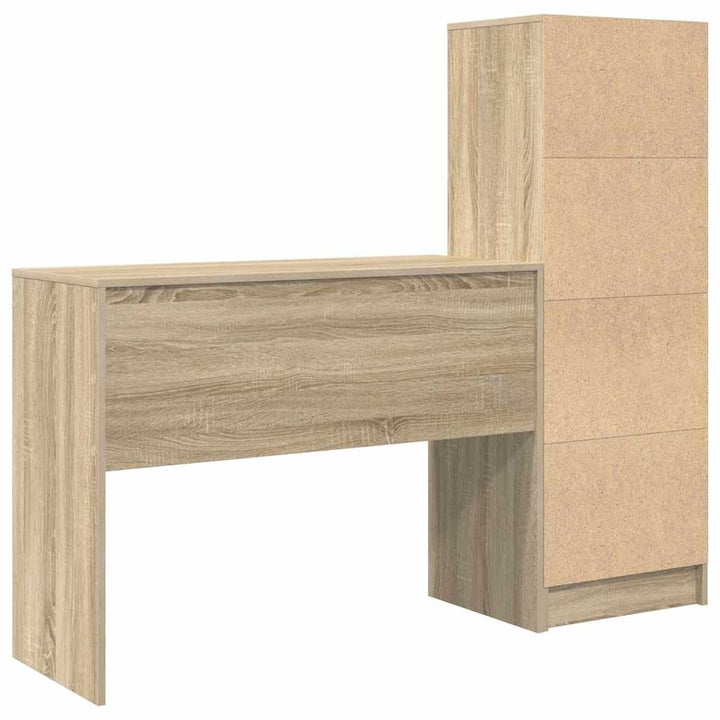 Skrivebord med opbevaring 2 pcs Sonoma eg 100 x 40 x 76 cm