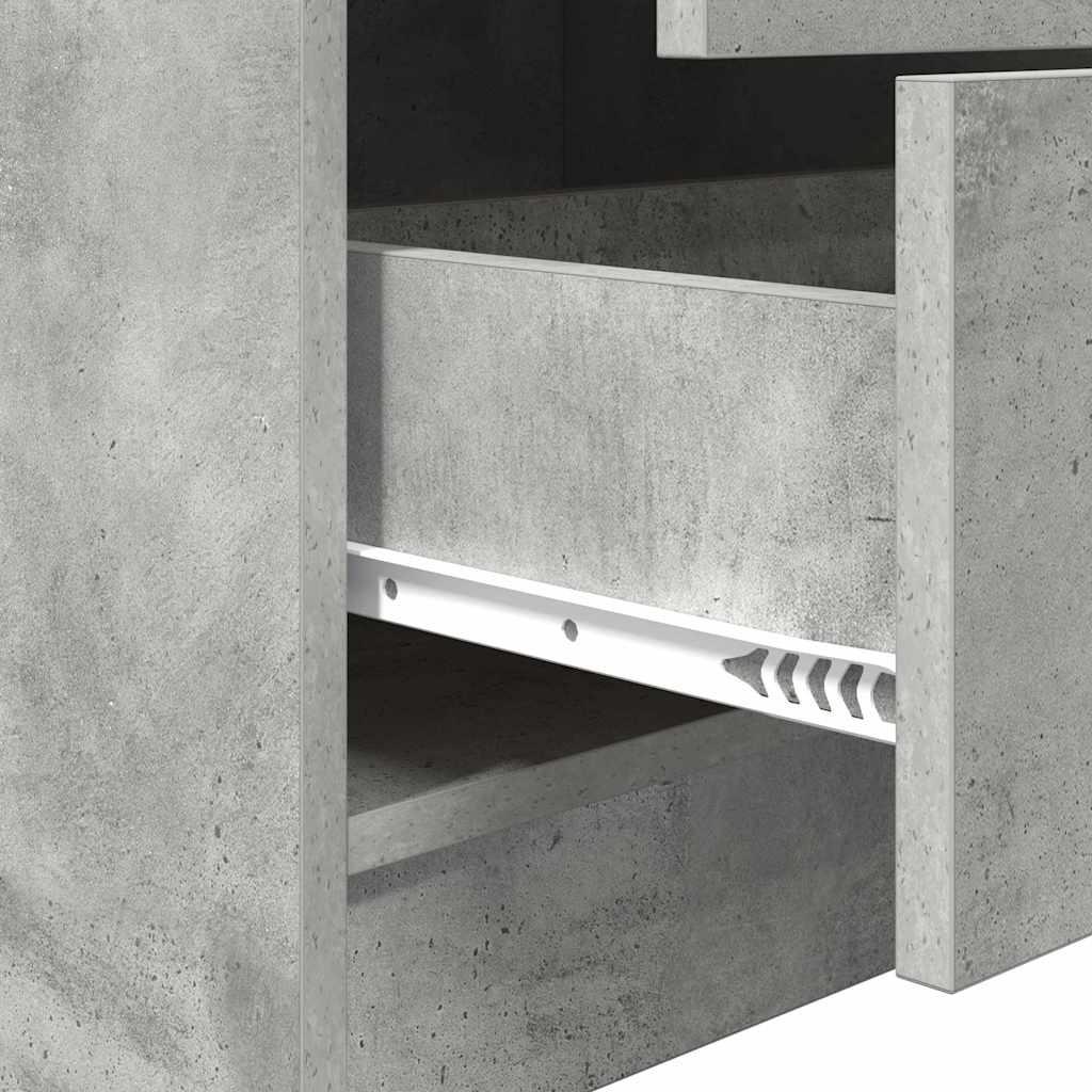 Skrivebord med opbevaring 2 pcs Beton Grå 100 x 40 x 76 cm