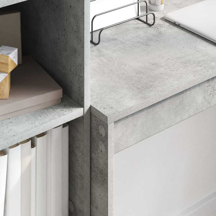 Skrivebord med opbevaring 2 pcs Beton Grå 100 x 40 x 76 cm