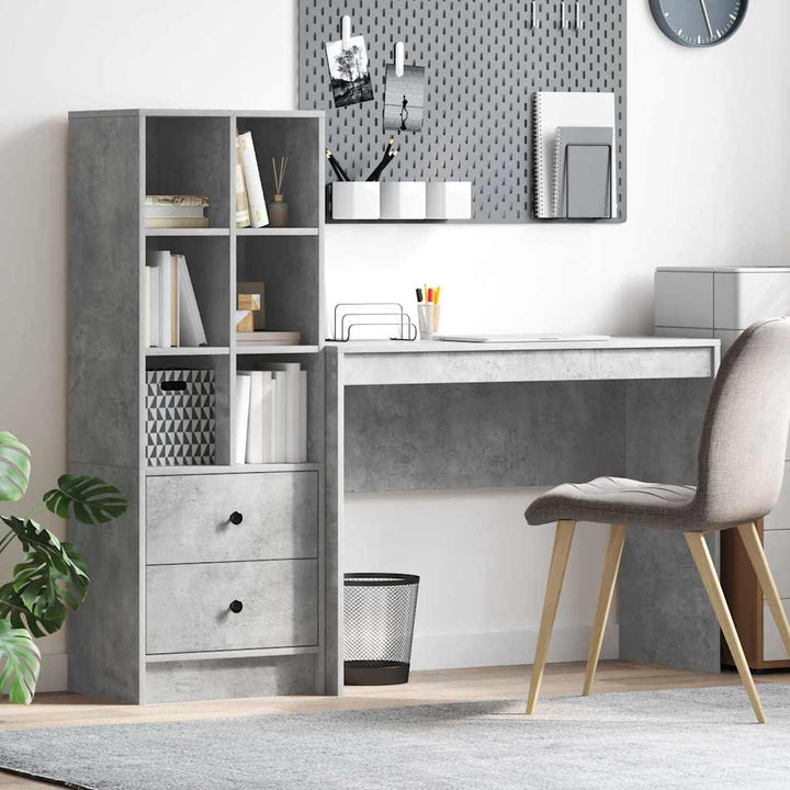 Skrivebord med opbevaring 2 pcs Beton Grå 100 x 40 x 76 cm