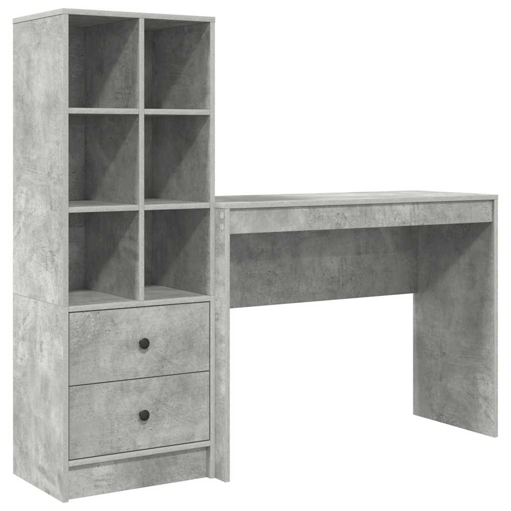 Skrivebord med opbevaring 2 pcs Beton Grå 100 x 40 x 76 cm