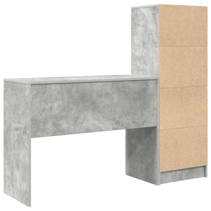 Skrivebord med opbevaring 2 pcs Beton Grå 100 x 40 x 76 cm