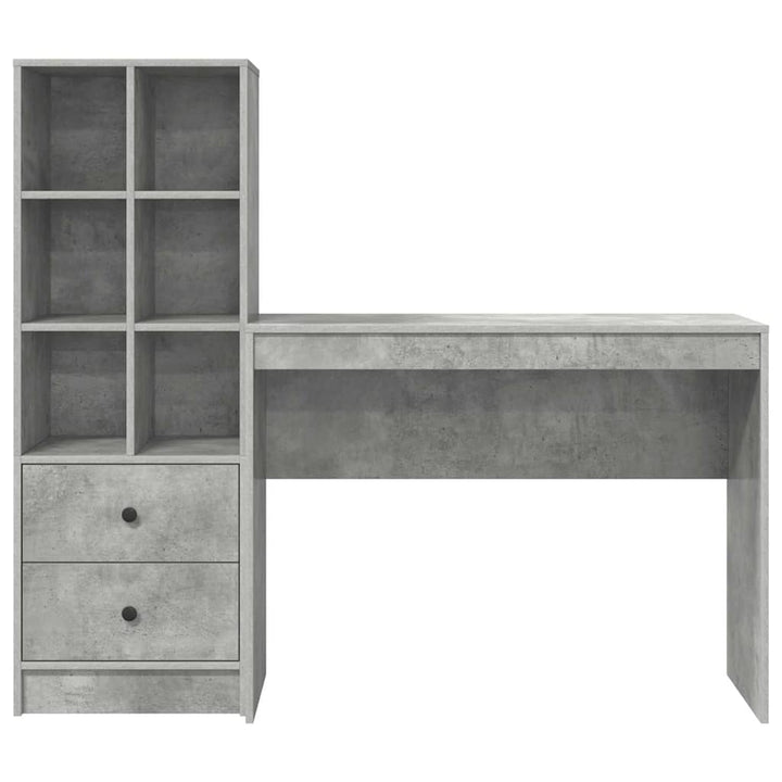 Skrivebord med opbevaring 2 pcs Beton Grå 100 x 40 x 76 cm