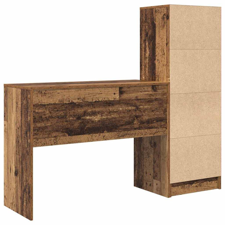 Skrivebord med opbevaring 2 pcs Gammelt træ 100 x 40 x 76 cm