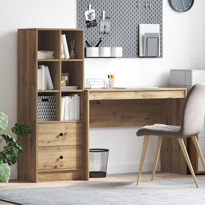 Skrivebord med opbevaring 2 pcs artisan eg 100 x 40 x 76 cm