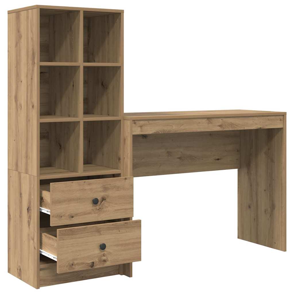 Skrivebord med opbevaring 2 pcs artisan eg 100 x 40 x 76 cm