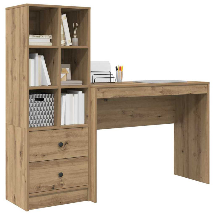 Skrivebord med opbevaring 2 pcs artisan eg 100 x 40 x 76 cm