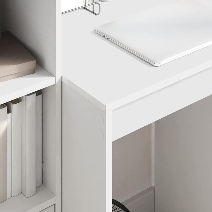 Skrivebord med opbevaring med hylde 2 pcs Hvid 100 x 40 x 76 cm