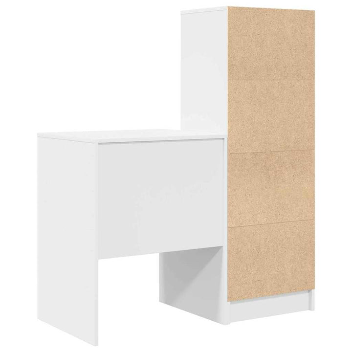 Skrivebord med opbevaring med hylde 2 pcs Hvid 100 x 40 x 76 cm