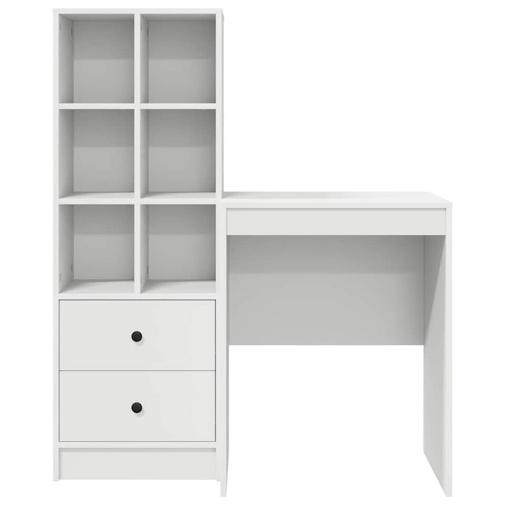 Skrivebord med opbevaring med hylde 2 pcs Hvid 100 x 40 x 76 cm