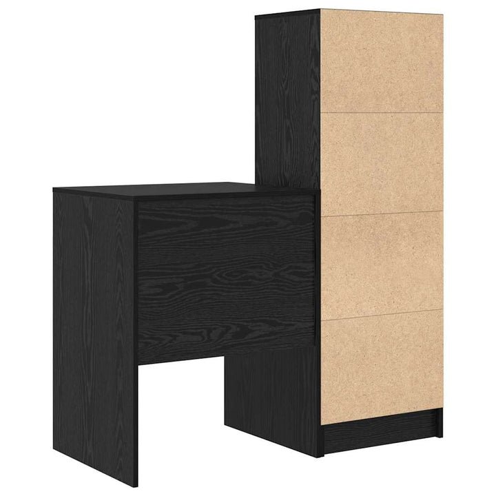 Skrivebord med opbevaring 2 pcs Sort eg 60 x 50 x 76 cm
