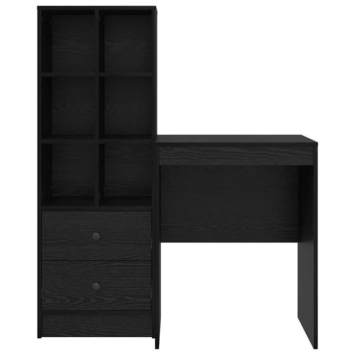 Skrivebord med opbevaring 2 pcs Sort eg 60 x 50 x 76 cm