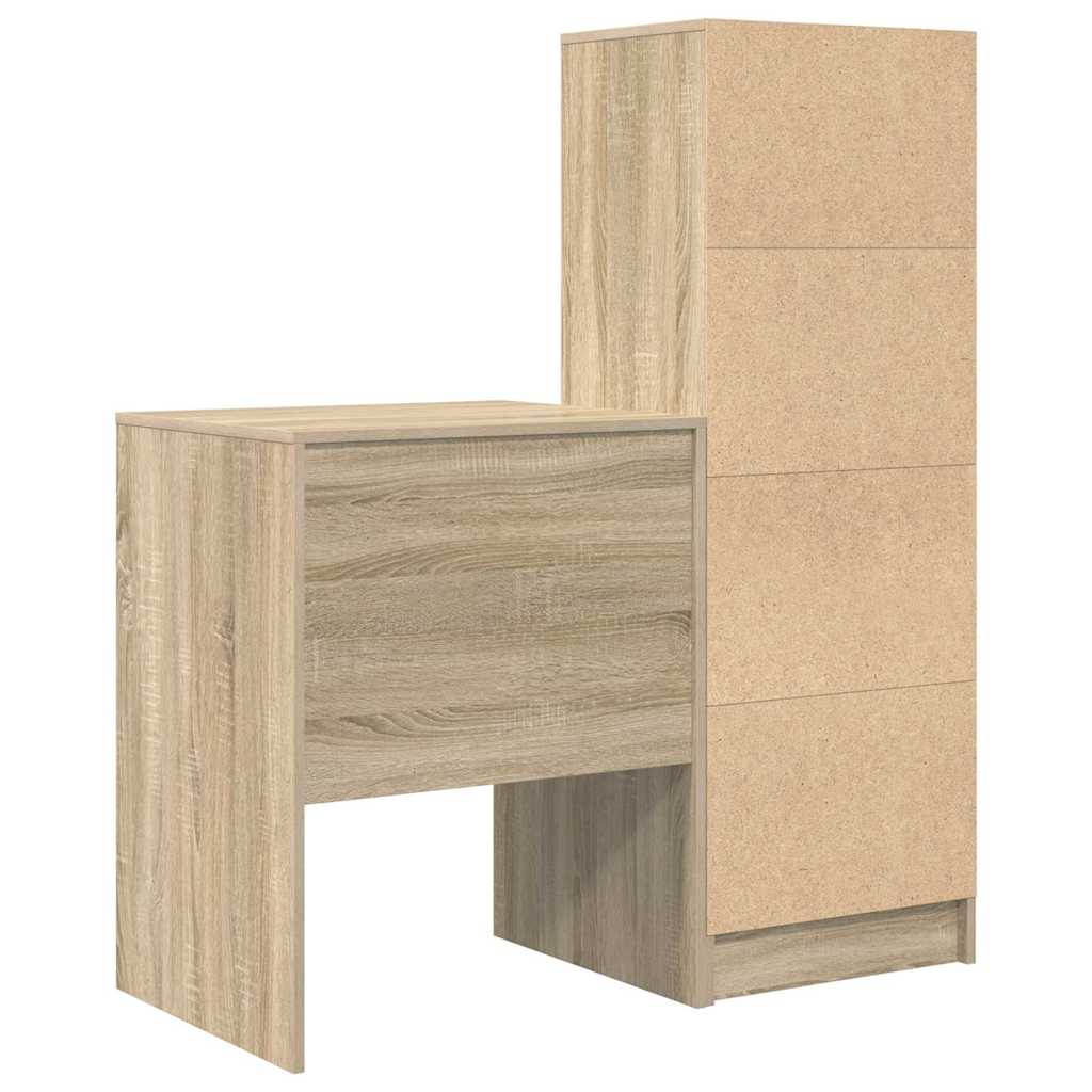 Skrivebord med opbevaring 2 pcs Sonoma eg 60 x 50 x 76 cm