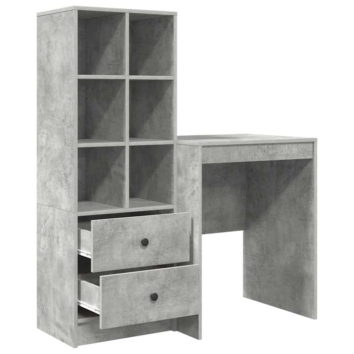 Skrivebord med opbevaring 2 pcs Beton Grå 60 x 50 x 76 cm