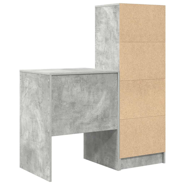 Skrivebord med opbevaring 2 pcs Beton Grå 60 x 50 x 76 cm