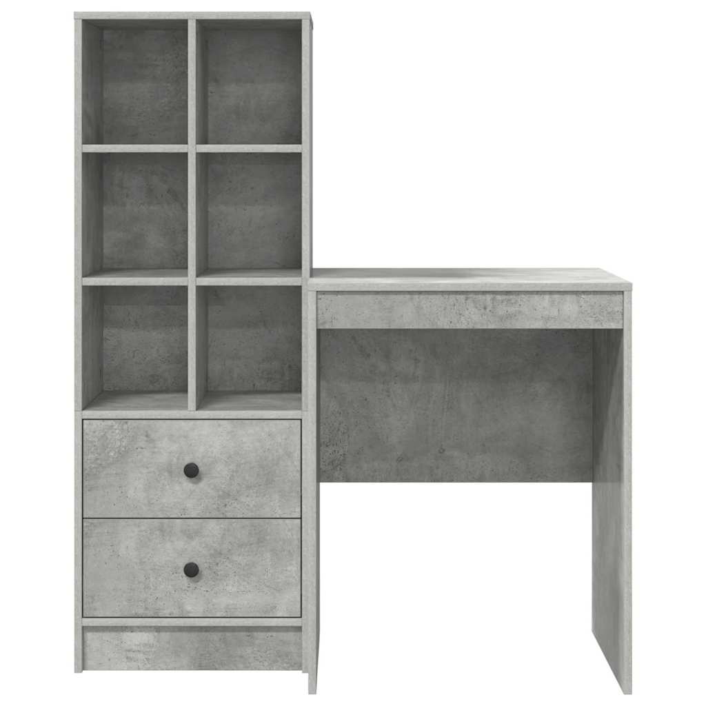 Skrivebord med opbevaring 2 pcs Beton Grå 60 x 50 x 76 cm