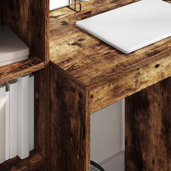 Skrivebord med opbevaring 2 pcs Røget eg 60 x 50 x 76 cm