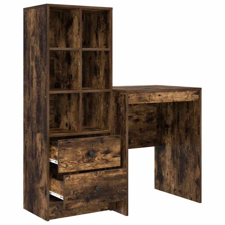 Skrivebord med opbevaring 2 pcs Røget eg 60 x 50 x 76 cm