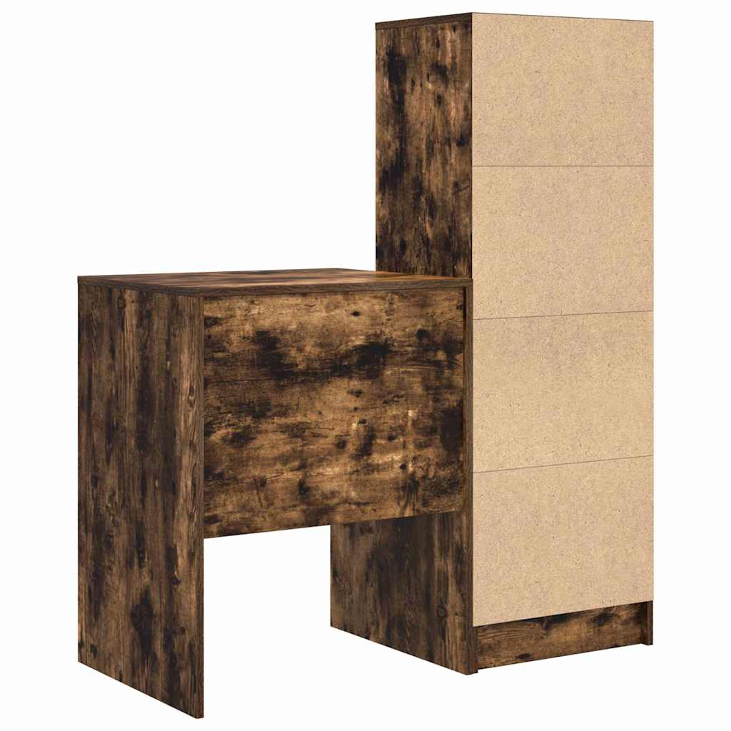 Skrivebord med opbevaring 2 pcs Røget eg 60 x 50 x 76 cm