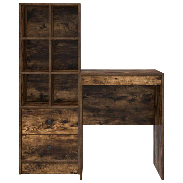 Skrivebord med opbevaring 2 pcs Røget eg 60 x 50 x 76 cm