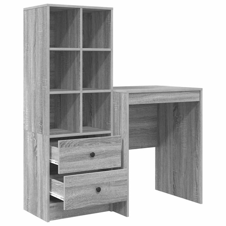 Skrivebord med opbevaring 2 pcs Grå sonoma-eg 60 x 50 x 76 cm