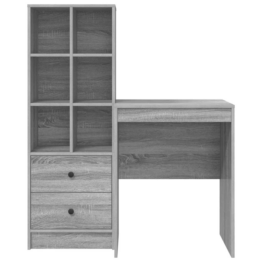 Skrivebord med opbevaring 2 pcs Grå sonoma-eg 60 x 50 x 76 cm