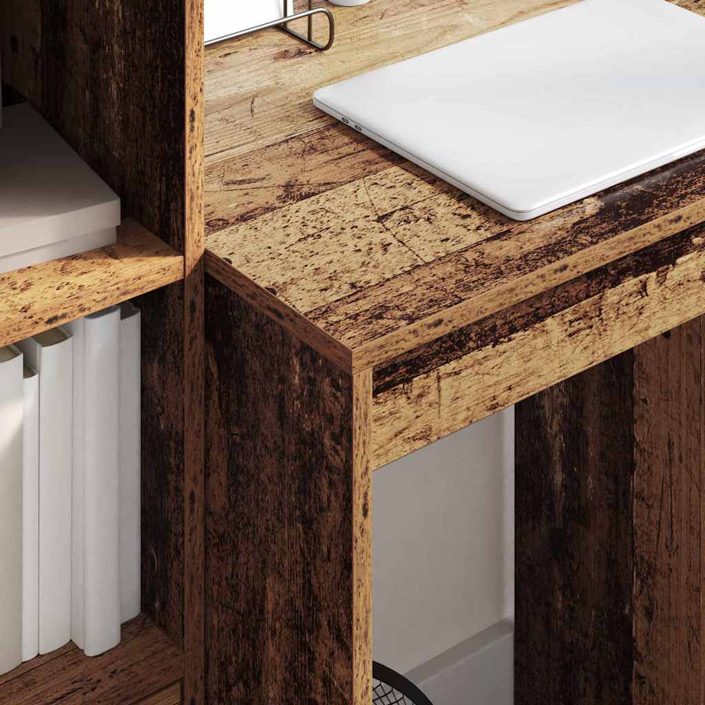 Skrivebord med opbevaring 2 pcs Gammelt træ 60 x 50 x 76 cm