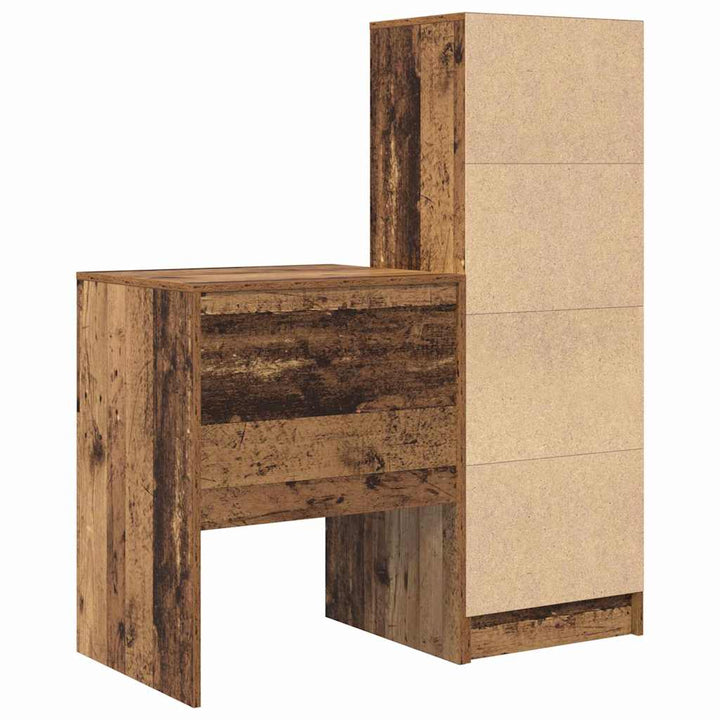 Skrivebord med opbevaring 2 pcs Gammelt træ 60 x 50 x 76 cm
