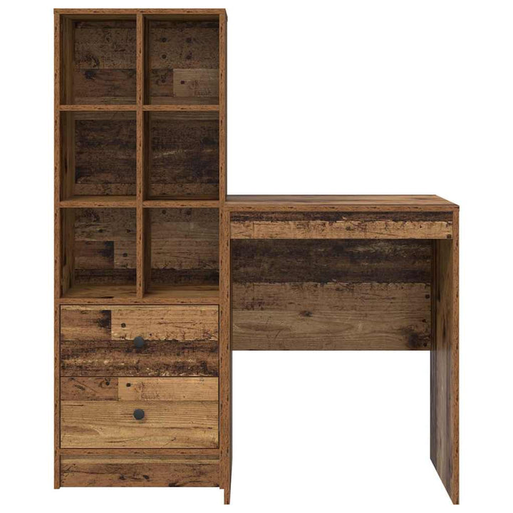 Skrivebord med opbevaring 2 pcs Gammelt træ 60 x 50 x 76 cm