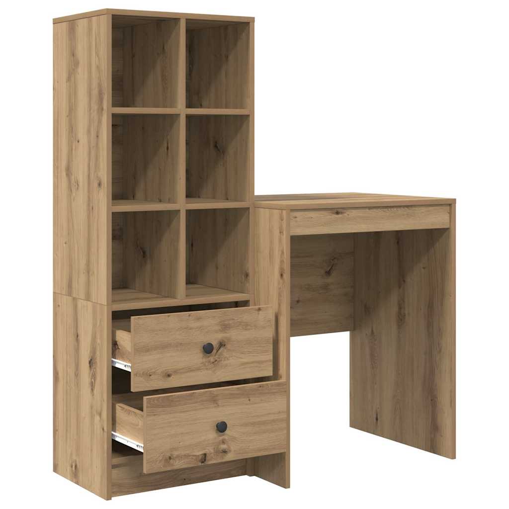 Skrivebord med opbevaring 2 pcs artisan eg 60 x 50 x 76 cm