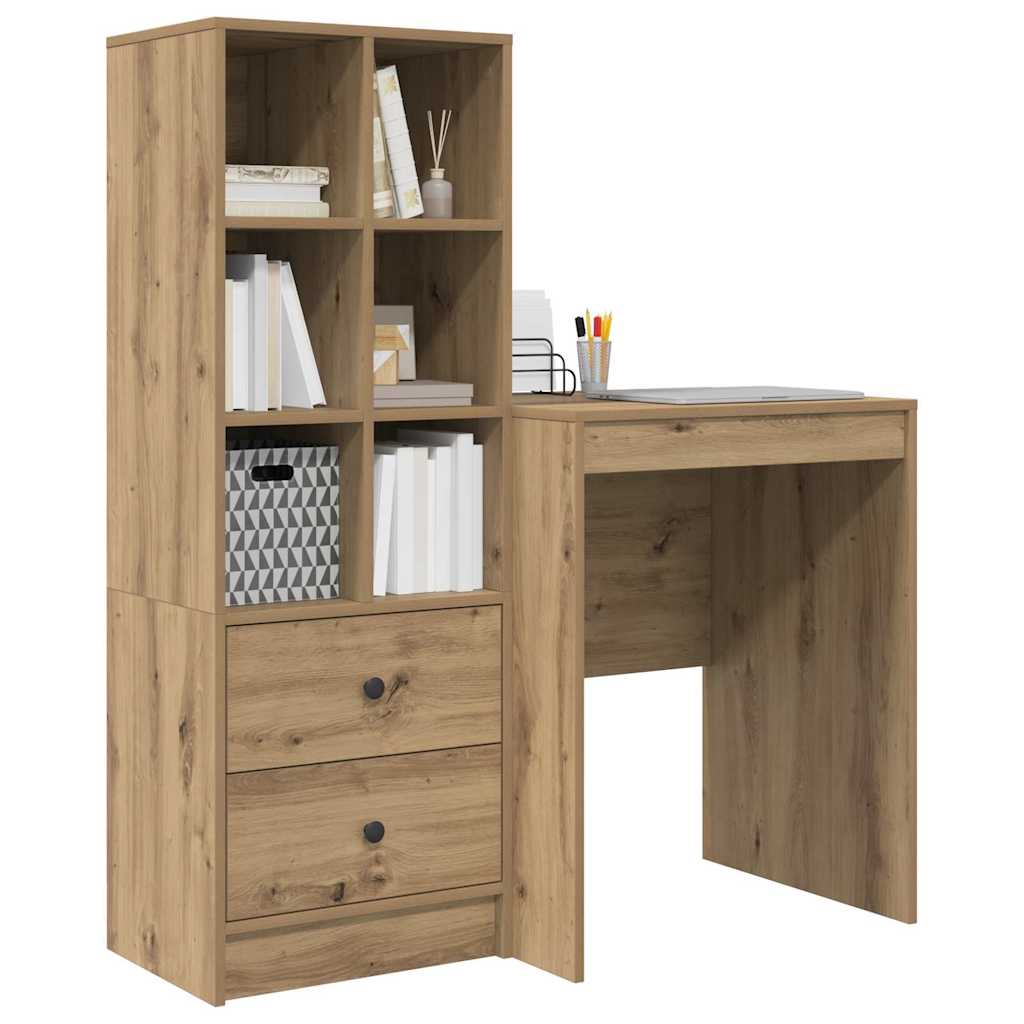 Skrivebord med opbevaring 2 pcs artisan eg 60 x 50 x 76 cm