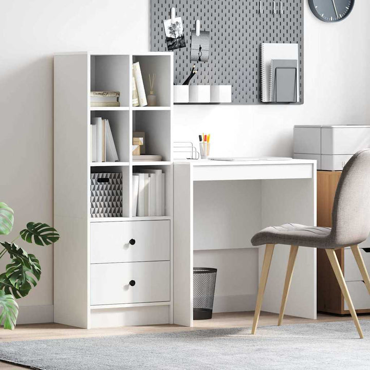 Skrivebord med opbevaring med skuffe 2 pcs Hvid 70 x 50 x 76 cm