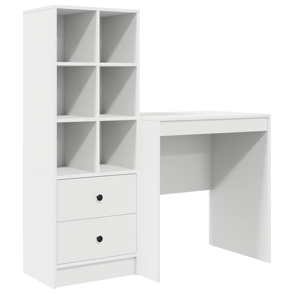 Skrivebord med opbevaring med skuffe 2 pcs Hvid 70 x 50 x 76 cm