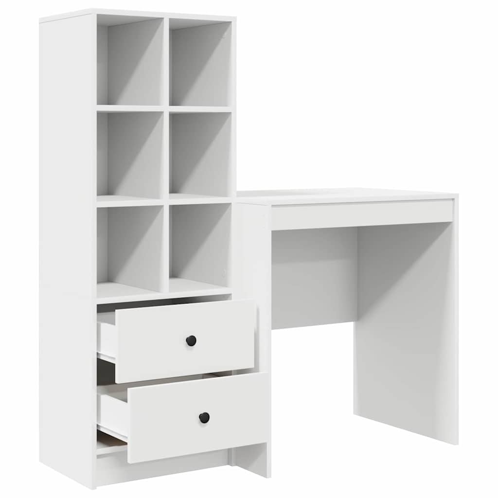 Skrivebord med opbevaring med skuffe 2 pcs Hvid 70 x 50 x 76 cm