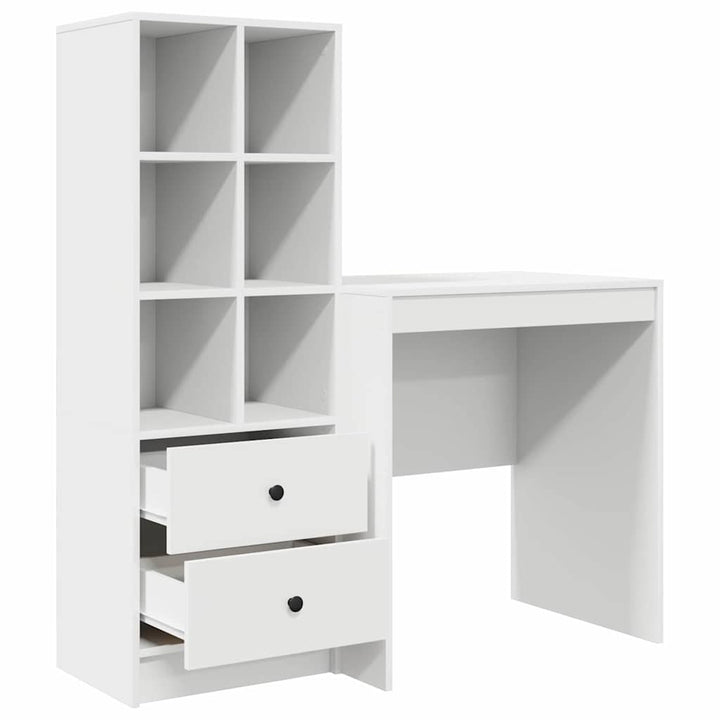 Skrivebord med opbevaring med skuffe 2 pcs Hvid 70 x 50 x 76 cm