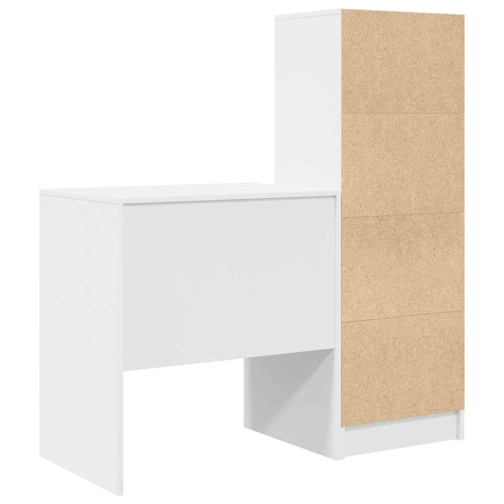 Skrivebord med opbevaring med skuffe 2 pcs Hvid 70 x 50 x 76 cm