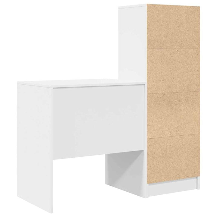 Skrivebord med opbevaring med skuffe 2 pcs Hvid 70 x 50 x 76 cm