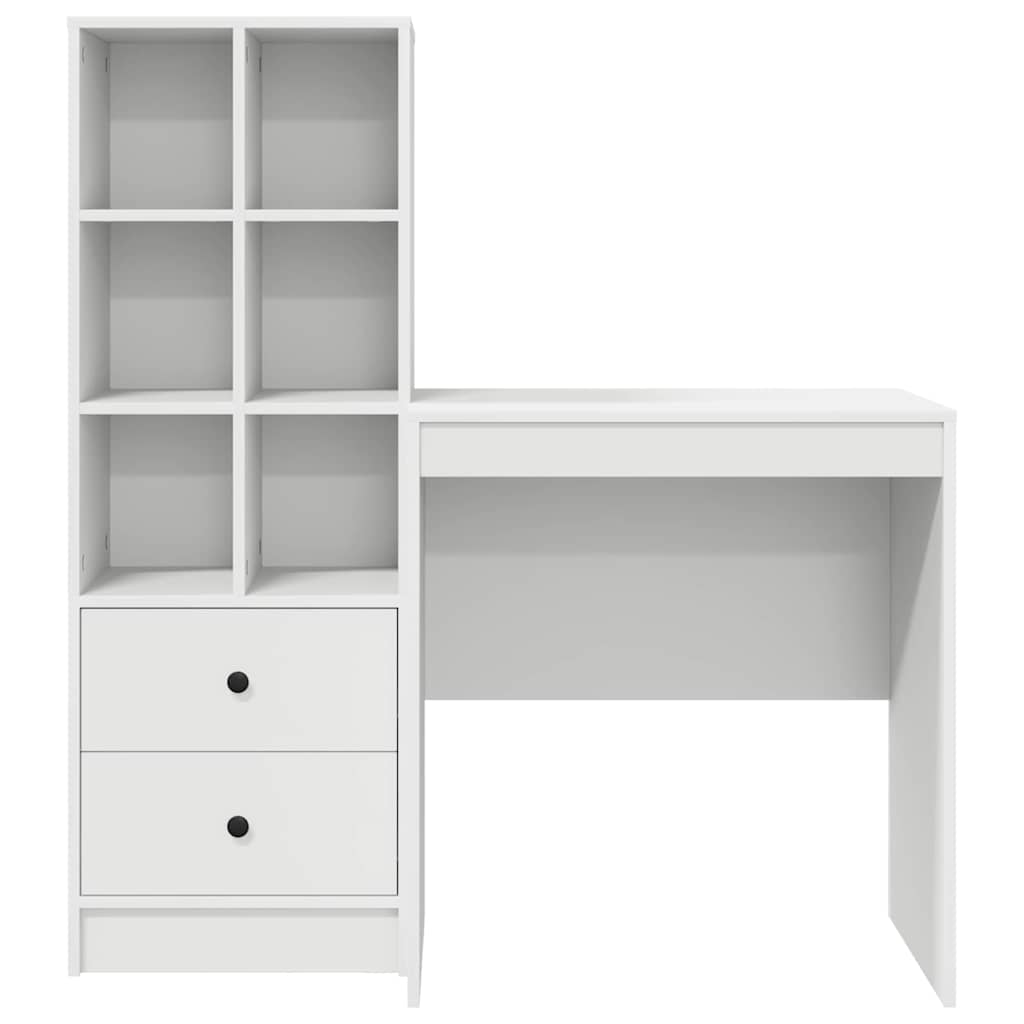 Skrivebord med opbevaring med skuffe 2 pcs Hvid 70 x 50 x 76 cm