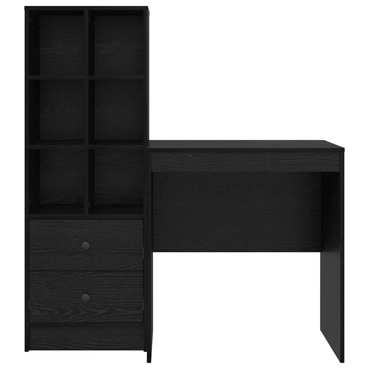 Skrivebord med opbevaring 2 pcs Sort eg 70 x 50 x 76 cm