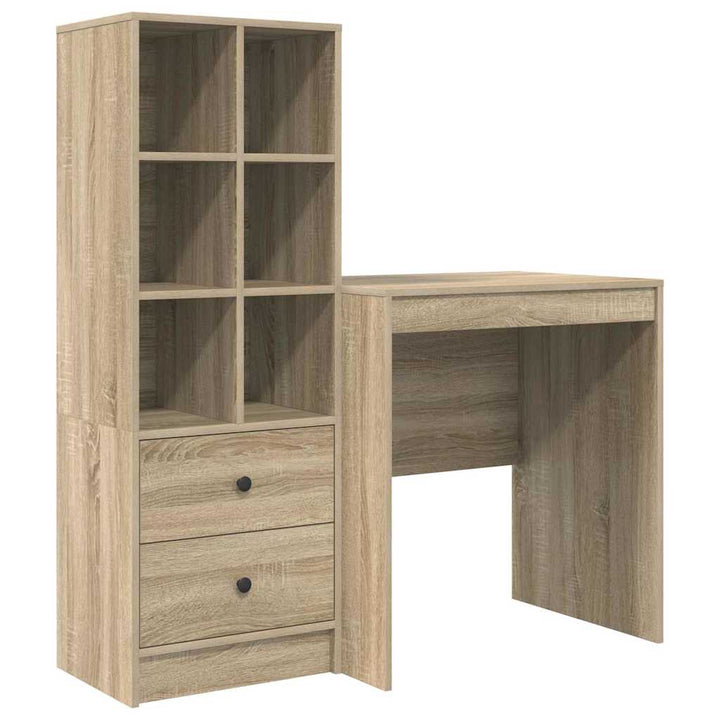 Skrivebord med opbevaring 2 pcs Sonoma eg 70 x 50 x 76 cm