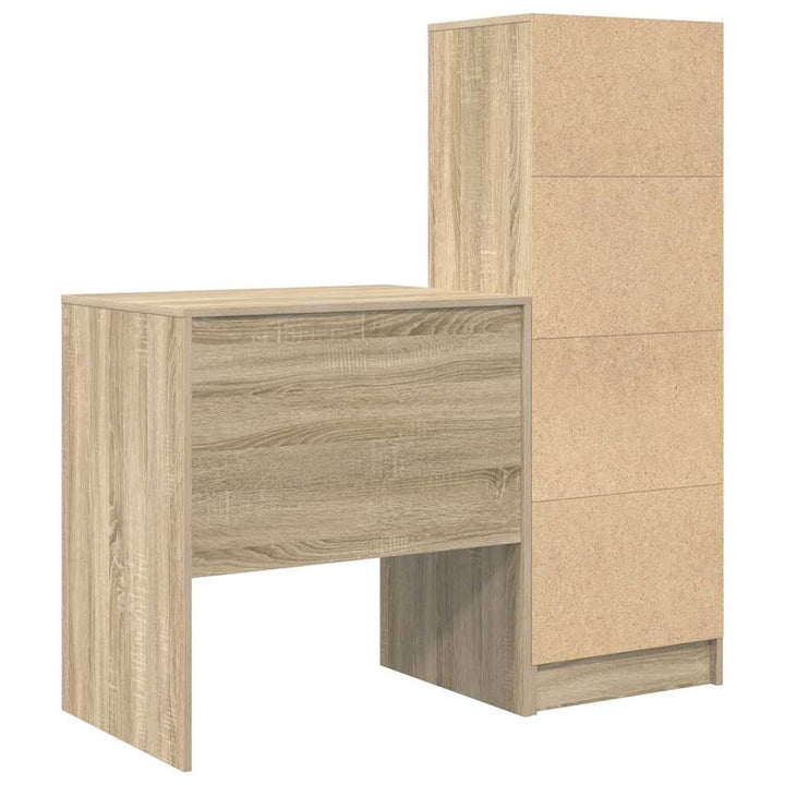 Skrivebord med opbevaring 2 pcs Sonoma eg 70 x 50 x 76 cm