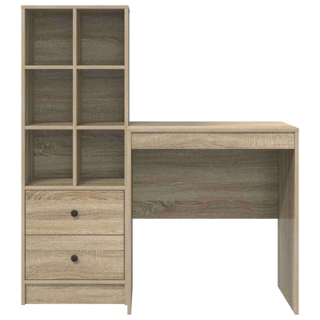 Skrivebord med opbevaring 2 pcs Sonoma eg 70 x 50 x 76 cm