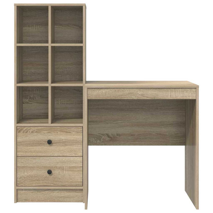 Skrivebord med opbevaring 2 pcs Sonoma eg 70 x 50 x 76 cm