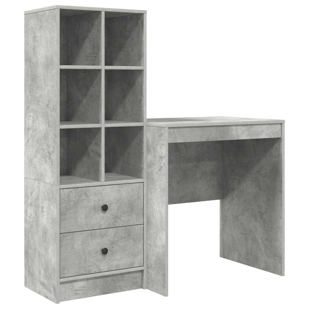 Skrivebord med opbevaring 2 pcs Beton Grå 70 x 50 x 76 cm