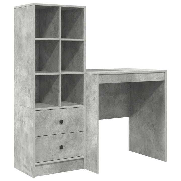 Skrivebord med opbevaring 2 pcs Beton Grå 70 x 50 x 76 cm