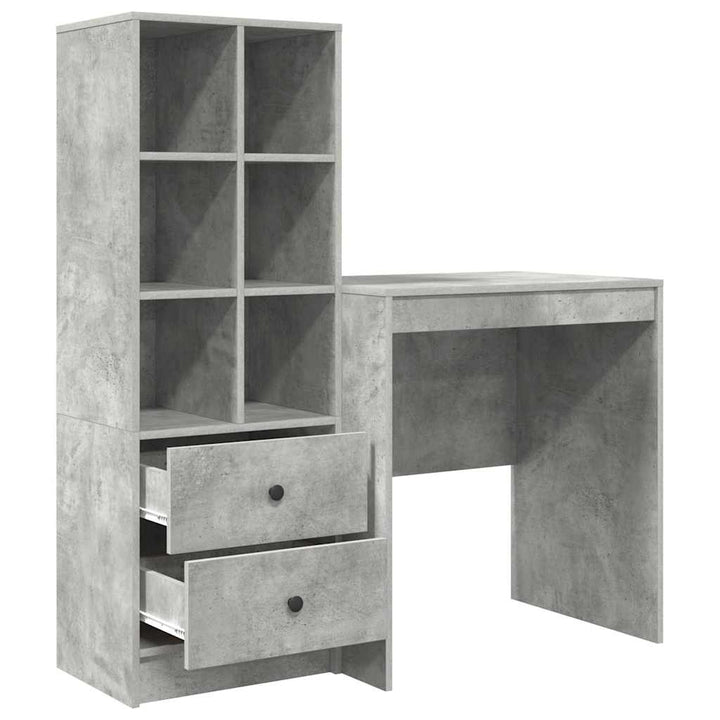 Skrivebord med opbevaring 2 pcs Beton Grå 70 x 50 x 76 cm
