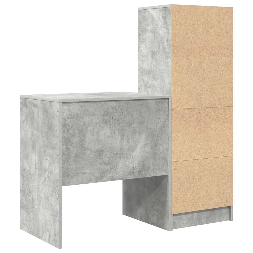 Skrivebord med opbevaring 2 pcs Beton Grå 70 x 50 x 76 cm