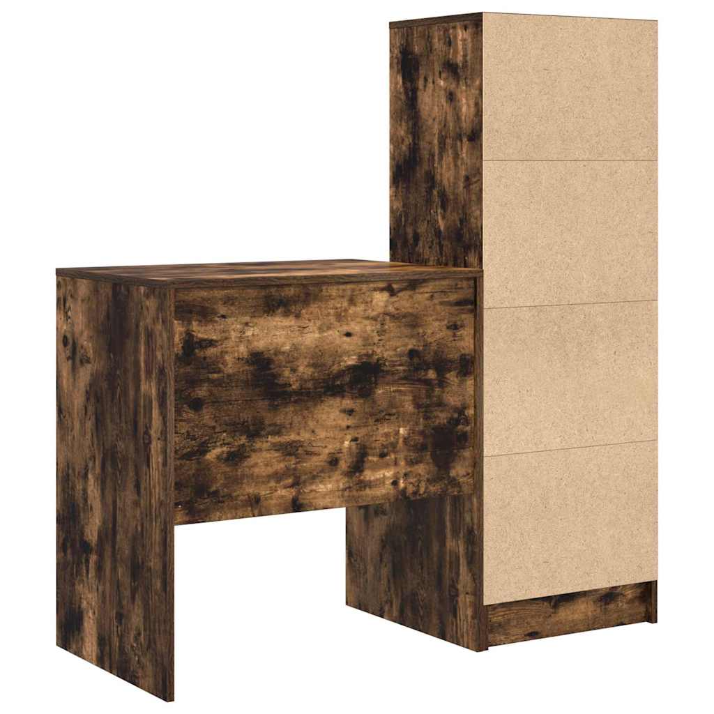 Skrivebord med opbevaring 2 pcs Røget eg 70 x 50 x 76 cm