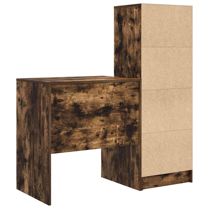 Skrivebord med opbevaring 2 pcs Røget eg 70 x 50 x 76 cm