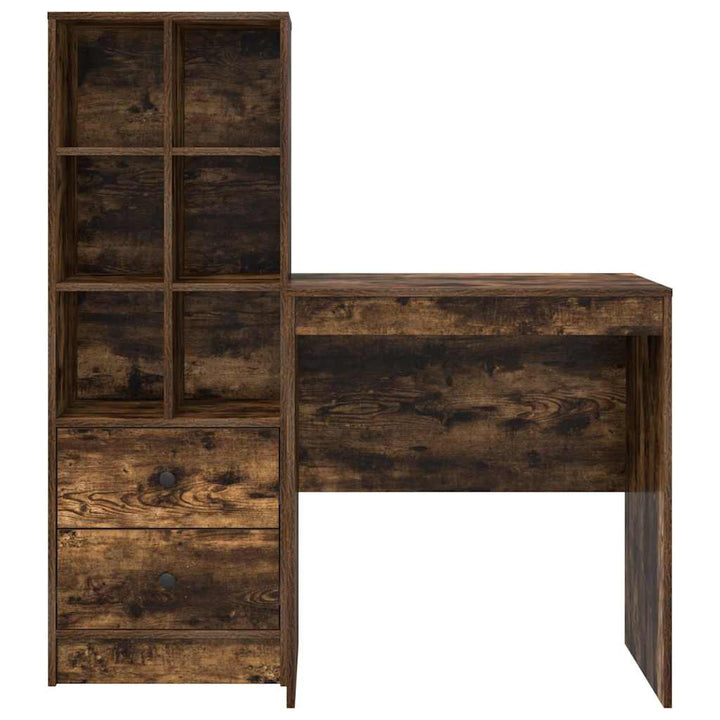 Skrivebord med opbevaring 2 pcs Røget eg 70 x 50 x 76 cm